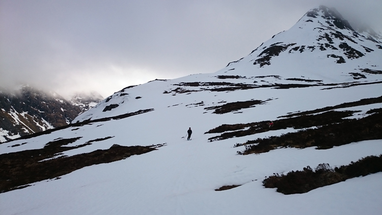 Skiing back to the burn